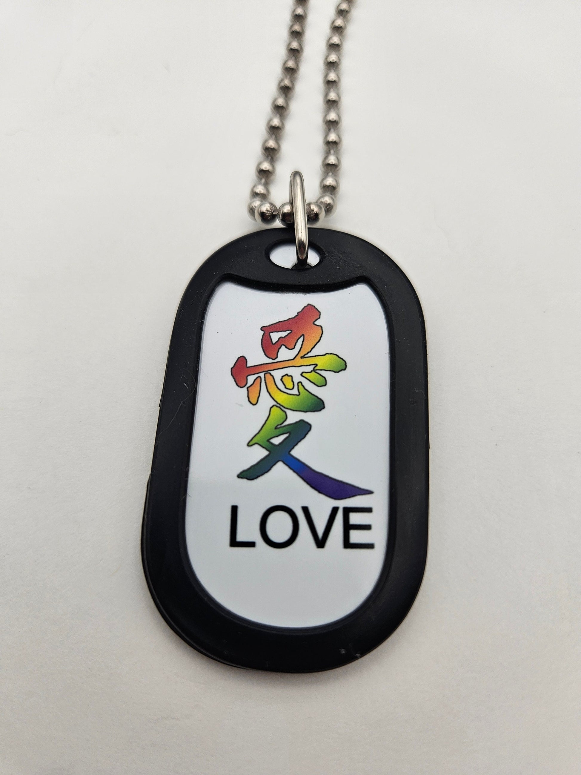 Dog Tag 2266LOV: Dog Tag Kanji Love