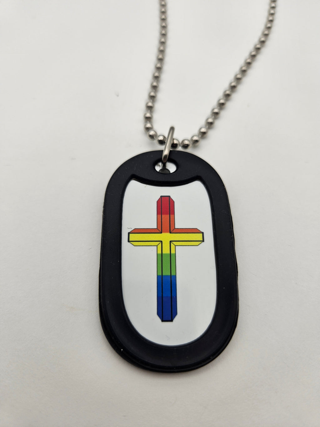 Dog Tag 2260 Cross: Dog Tag Rainbow Cross