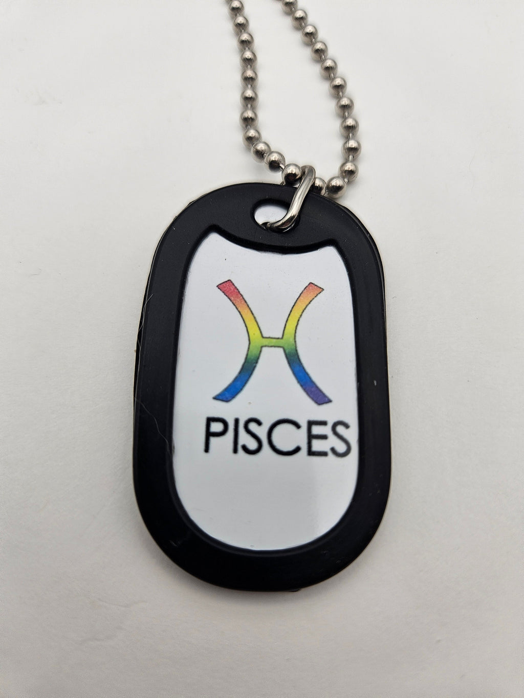 Dog Tag 2365PIS: Dog Tag Rainbow Zodiac Pisces