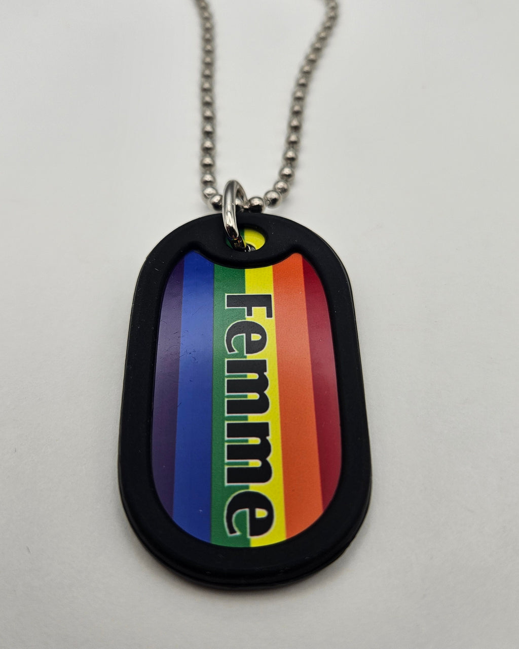 Dog Tag 2261L: Dog Tag Rainbow Femme