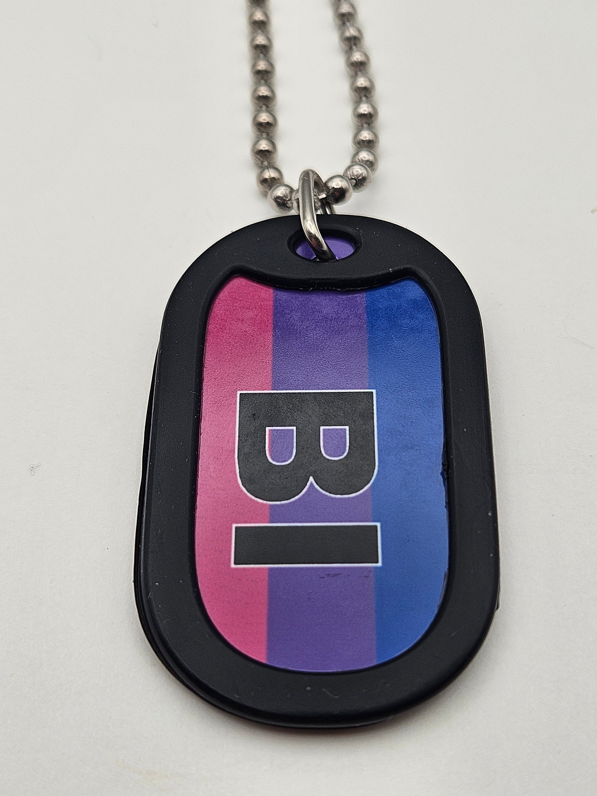 Dog Tag 2260BI: Dog Tag Bi Flag Colors "Bi"