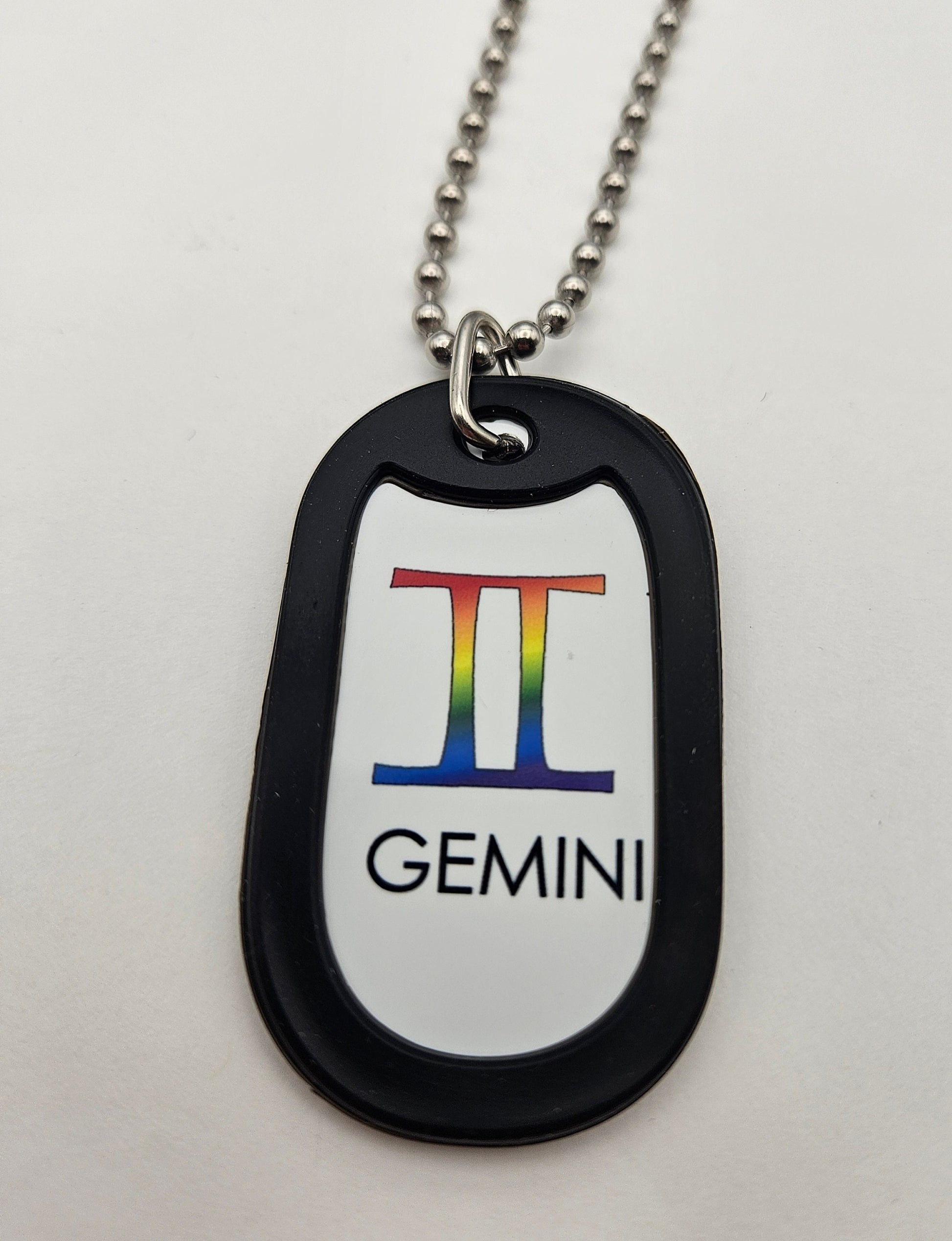 Dog Tag 2365GEM: Dog Tag Rainbow Zodiac Gemini