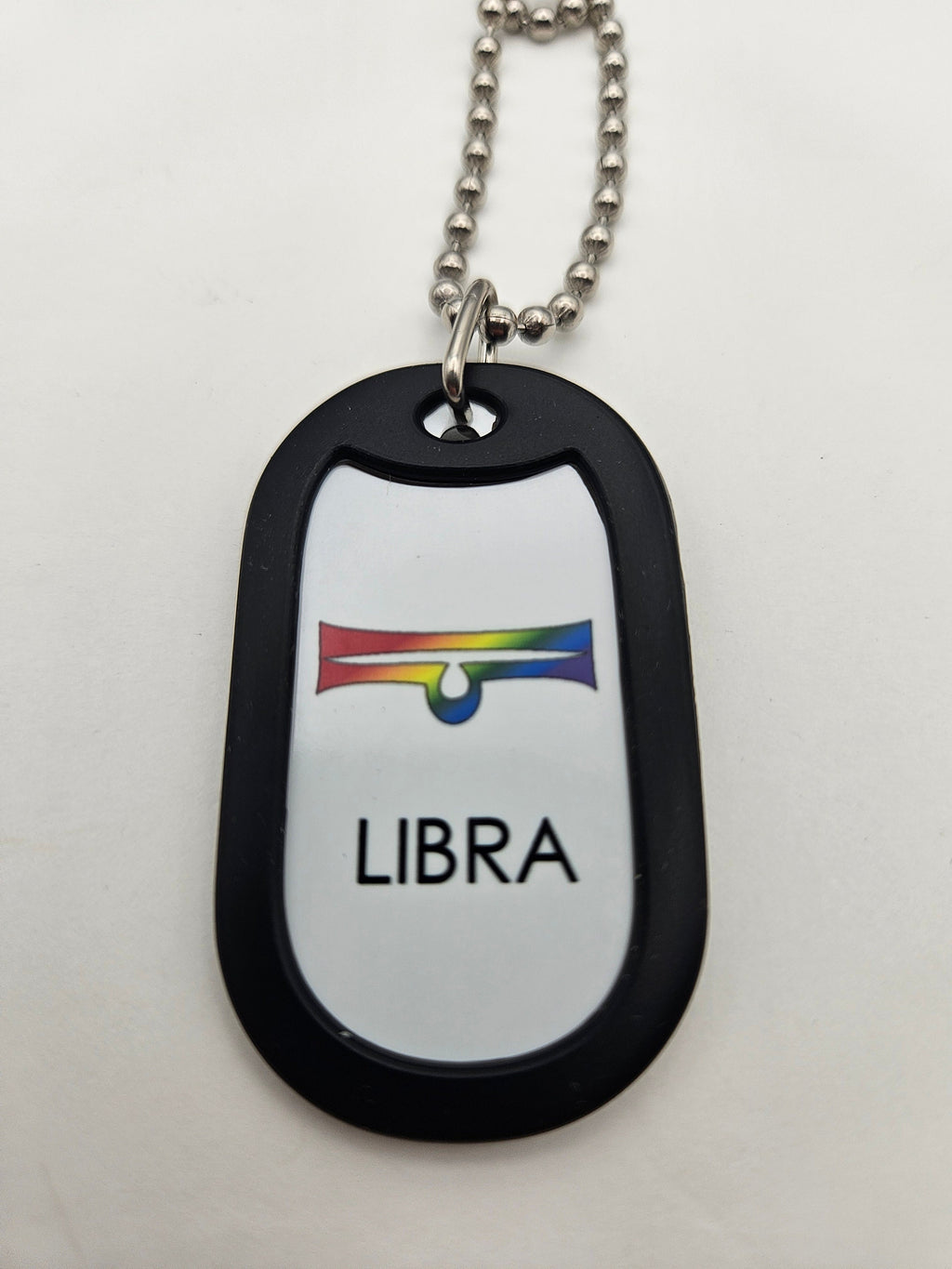 Dog Tag 2265LIB: Dog Tag Rainbow Zodiac Libra