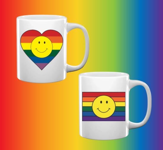 Happy Face Pride Mugs