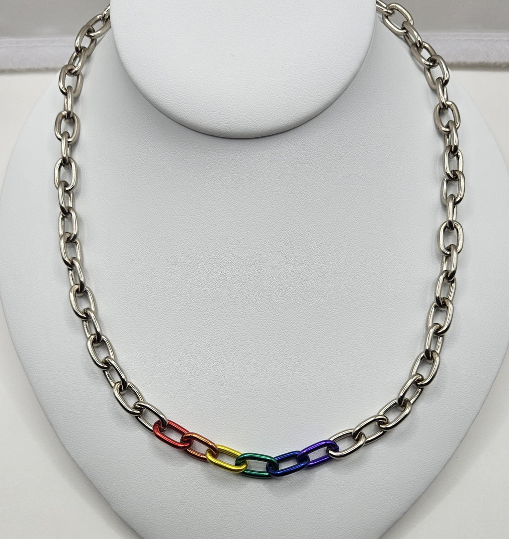 Chrome and rainbow chain- small chain