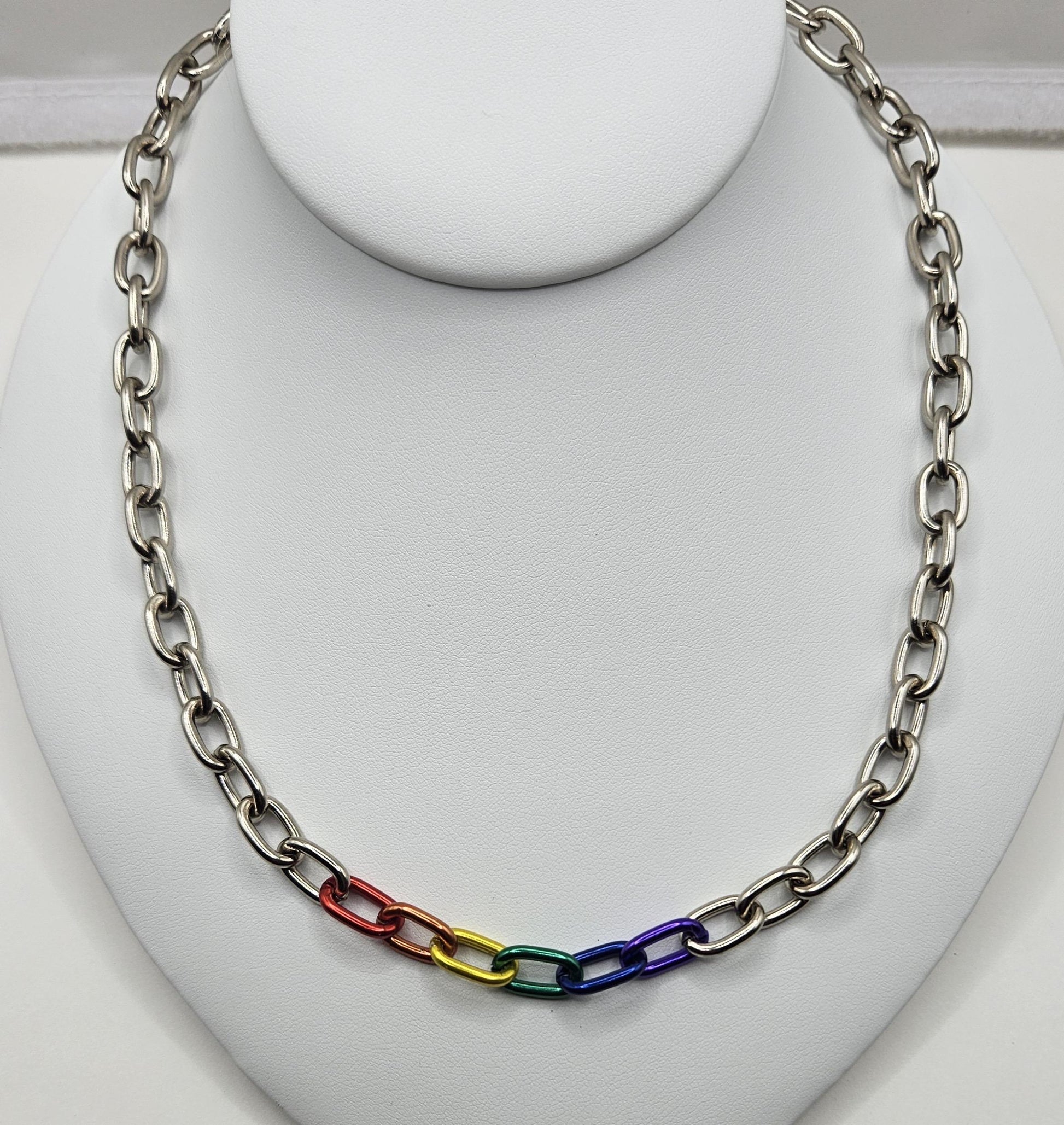 Chrome and rainbow chain- small chain