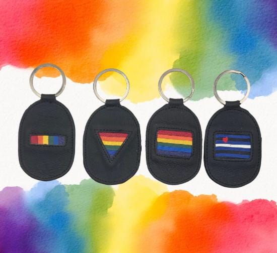 Leather Rainbow Keyrings