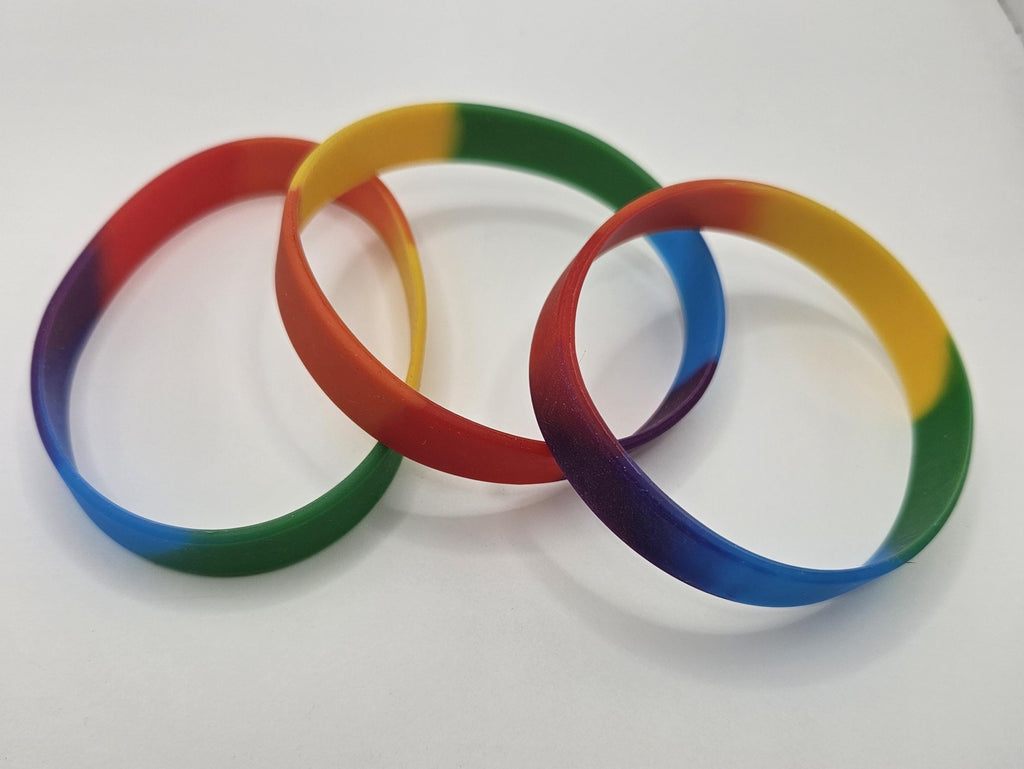 Rainbow silicone stretch bracelet