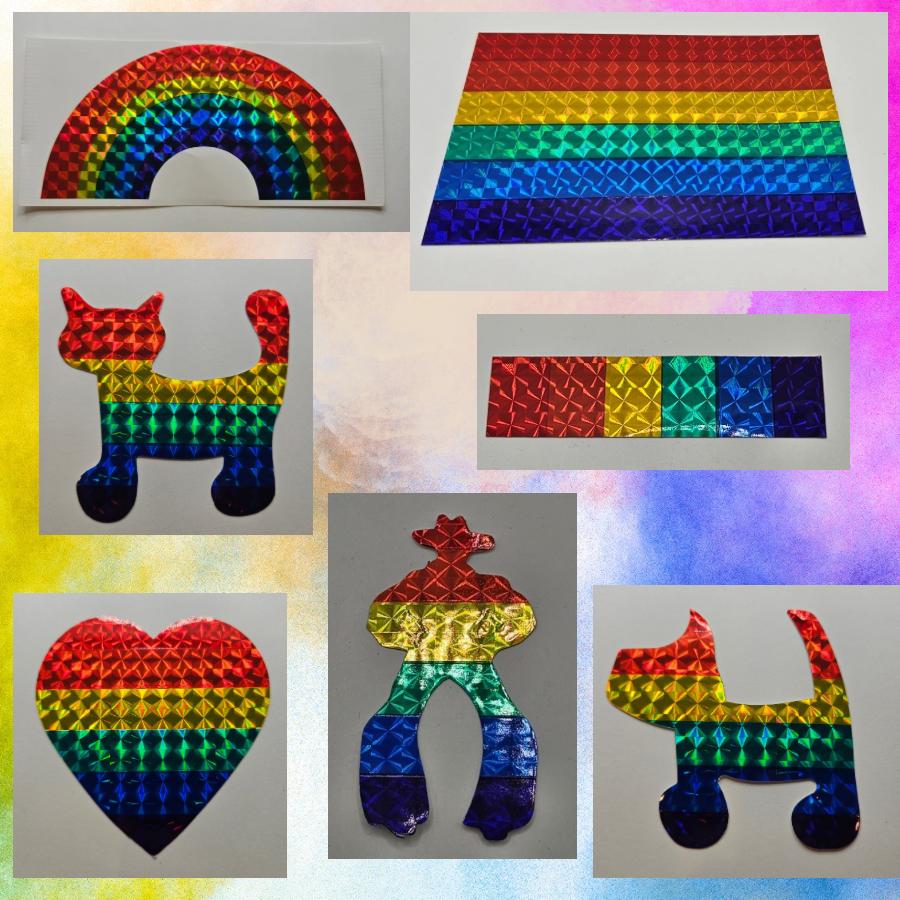Reflective Holographic Rainbow Stickers