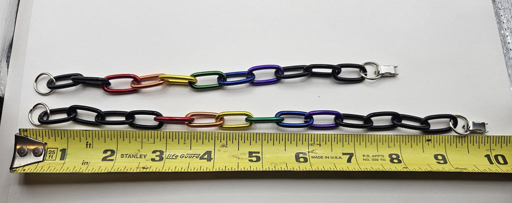 Black and rainbow anodized aluminum chain