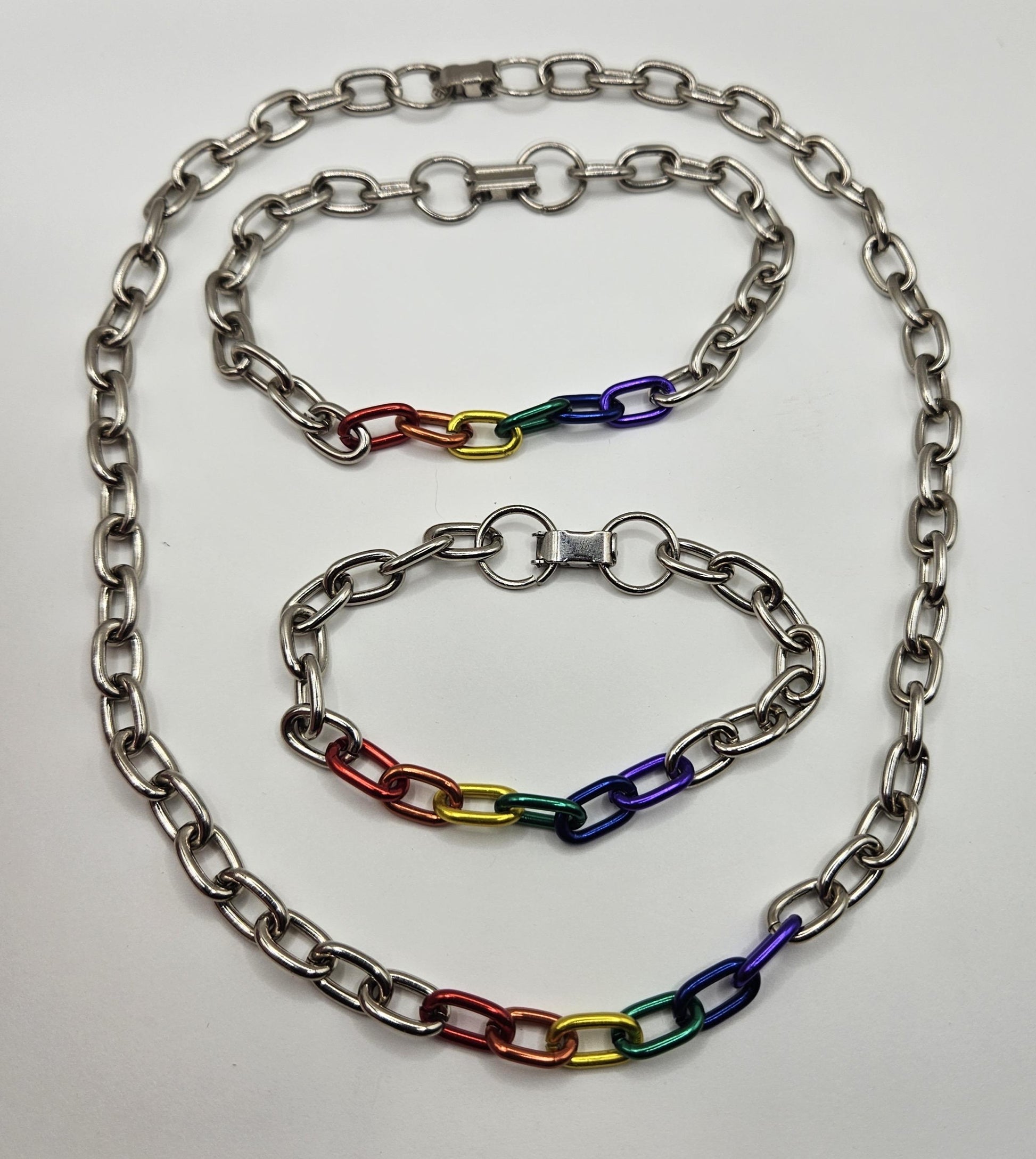 Chrome and rainbow chain- small chain
