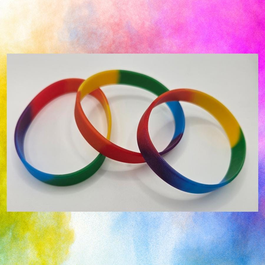 Rainbow silicone stretch bracelet