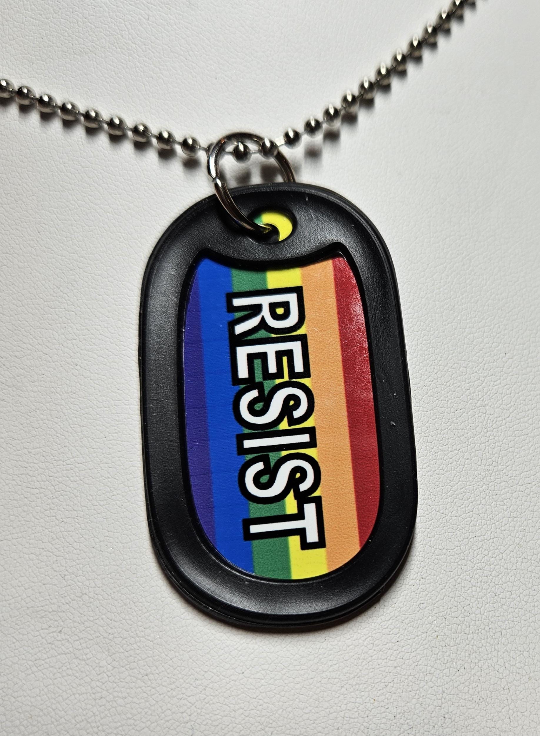 RESIST DOG TAG necklace