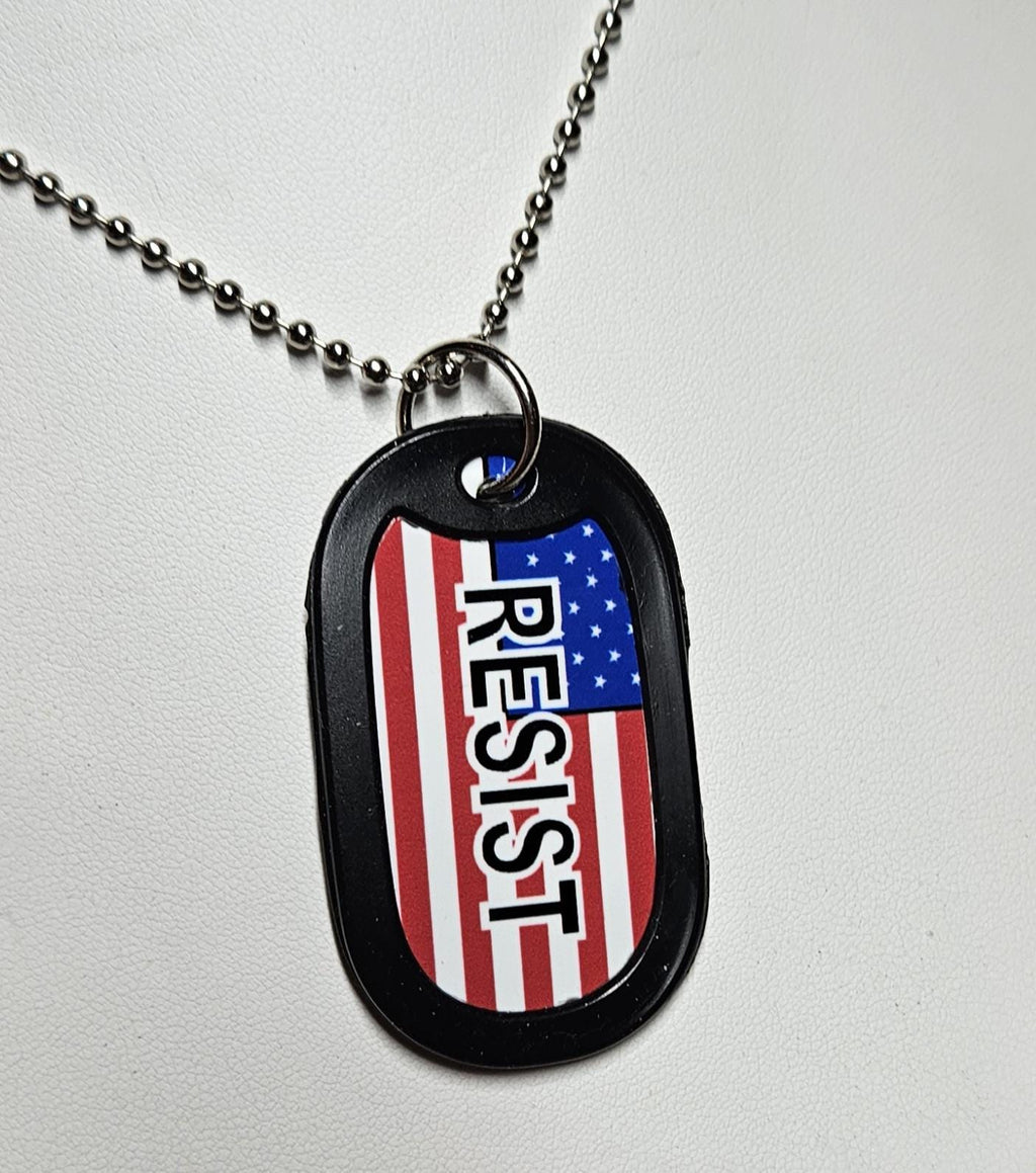 US Flag with RESIST (white outline black letters) avail in regular US Flag or in distress upside down flag